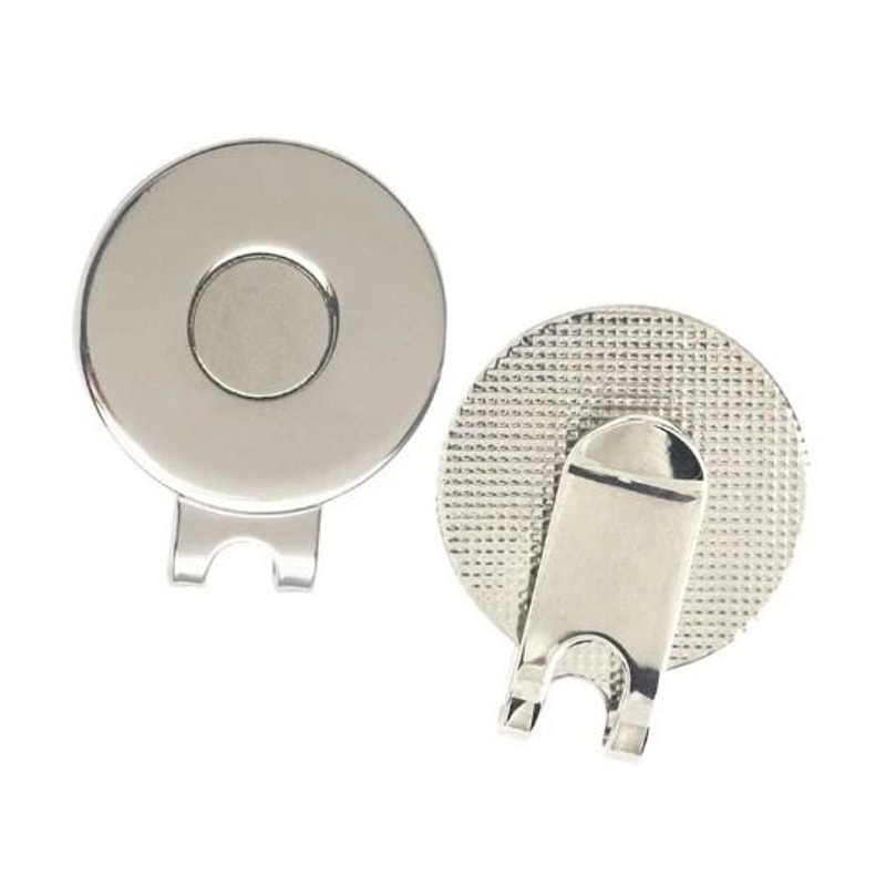 Golf Ball Marker Cap Clip Set Silver Metal Hat Clips 2