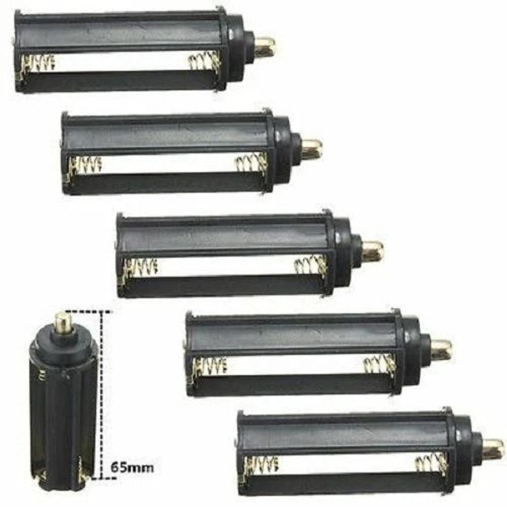 Battery Holder For Flashlight Adapter Black Plastic Case 1