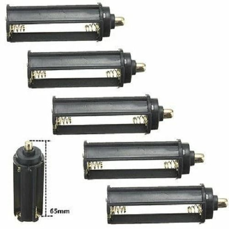 Battery Holder For Flashlight Adapter Black Plastic Case 1