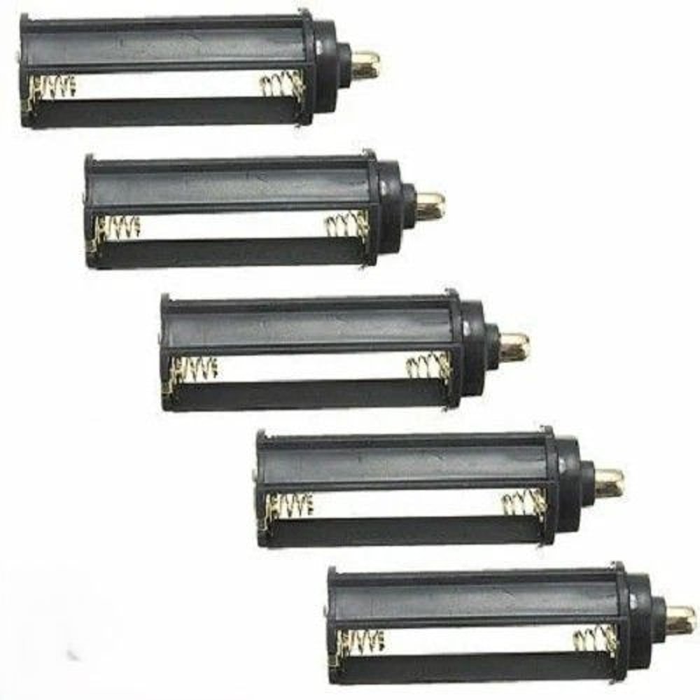 Battery Holder For Flashlight Adapter Black Plastic Case 0