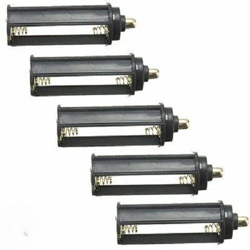 Battery Holder For Flashlight Adapter Black Plastic Case 0