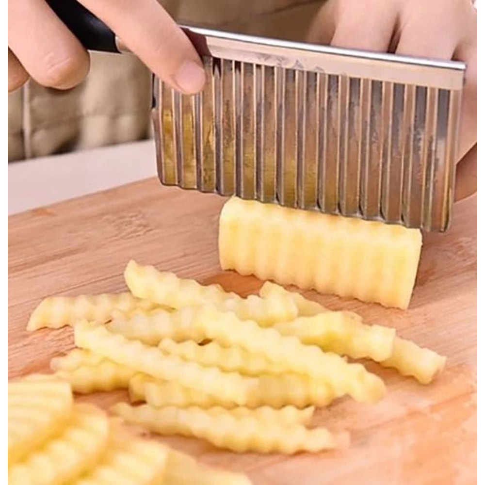 Stainless Steel Crinkle Cutter Potato Cutter And Wavy Vegetable Slicer 0