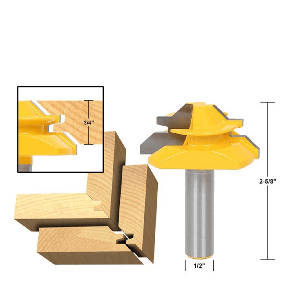 Lock Miter Router Bit Shank Carbide Woodworking Milling Cutter 1