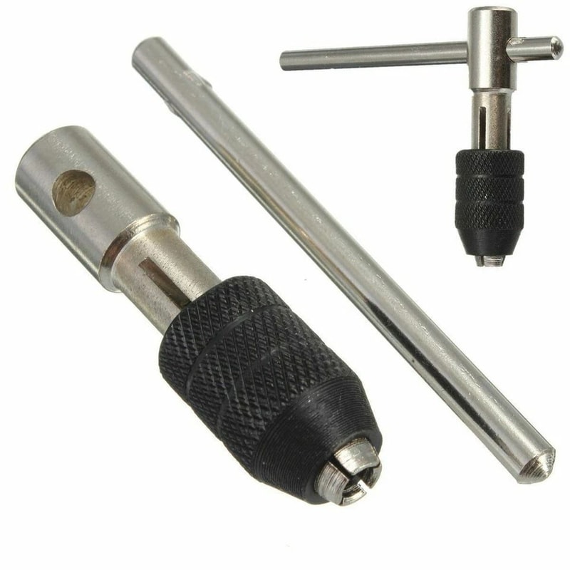 Adjustable T Handle Tap Wrench Chuck Type Hand Threading Tool 0