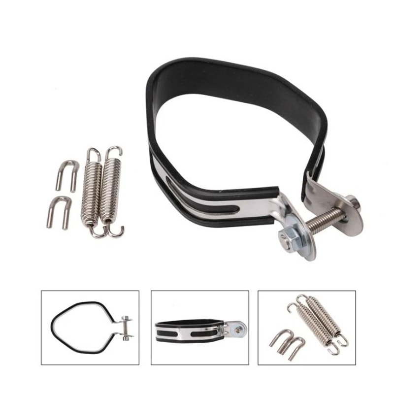 Universal Motorcycle Exhaust Hanger Bracket Stainless Steel Muffler Hanger Strap Clamp 4