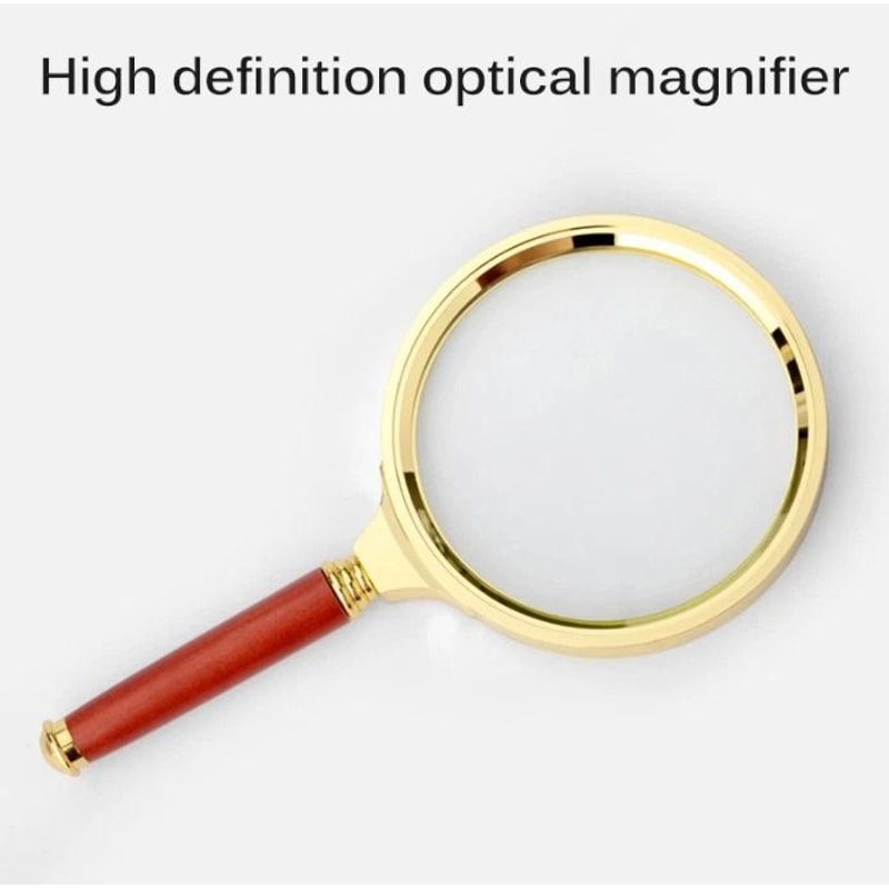 Handheld Magnifying Glass 6X Vintage Reading Magnifier With Mahogany Style Handle 1