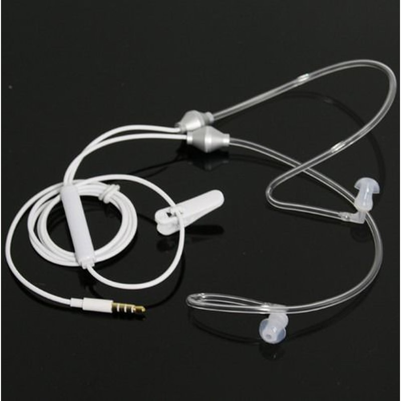 Air Tube Headphones With Mic Anti Radiation Acoustic Tube Earpiece 0