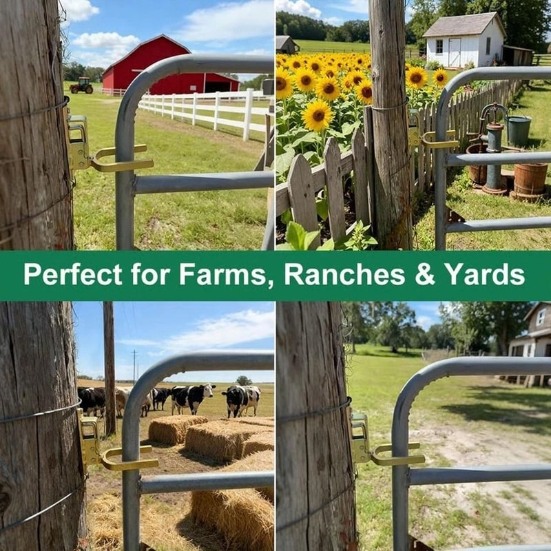 Heavy Duty Gate Latch Set For Farm Ranch Backyard Gates 8