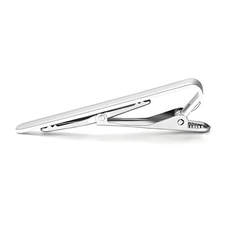 Silver Stainless Steel Tie Clip For Men Slim Tie Bar 1