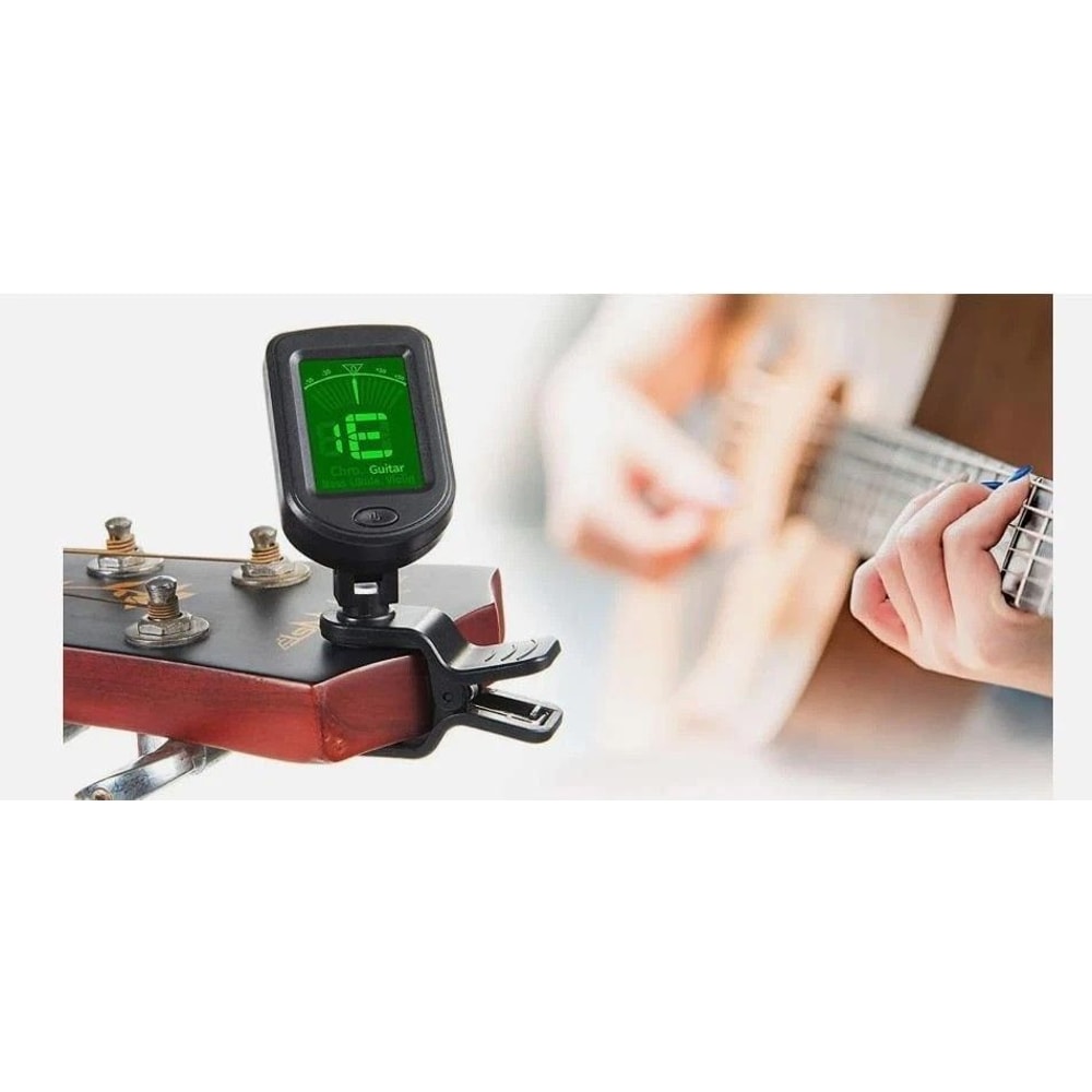 ClipOn Chromatic Guitar Tuner For Acoustic Electric Bass Ukulele Violin 0