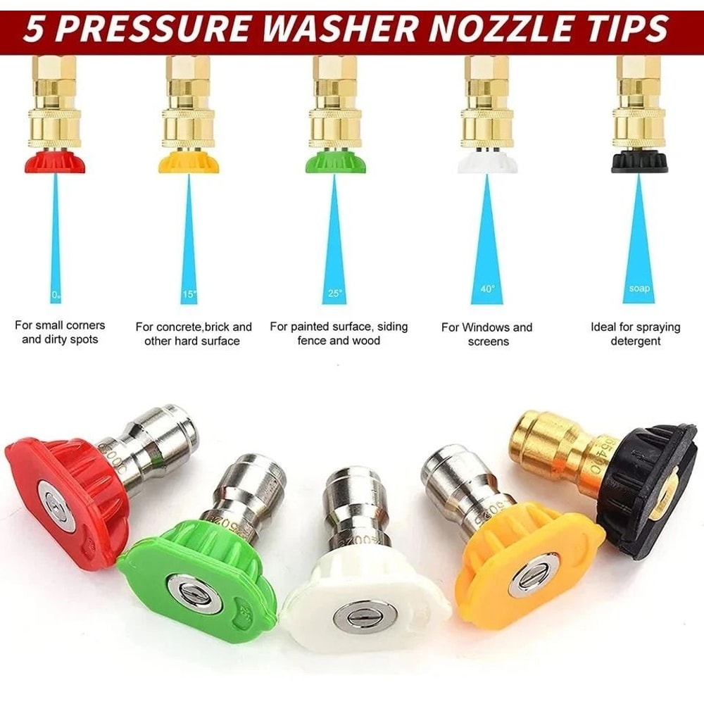 Pressure Washer Nozzle Tips Quick Connect PSI Power Washer Spray Nozzle Set 1