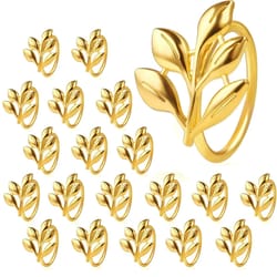 gold leaf napkin rings set of for wedding table decor and elegant dinner parties