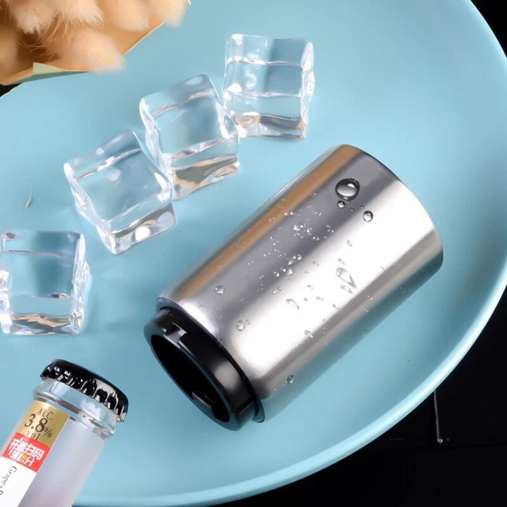 Automatic Magnetic Bottle Opener Stainless Steel Push Down Beer Soda Cap Remover 6