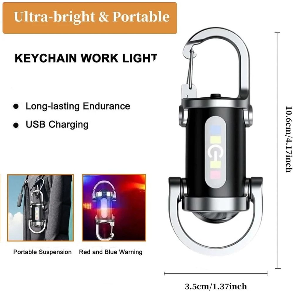 Rechargeable Keychain Flashlight Mini LED Pocket EDC Light 2