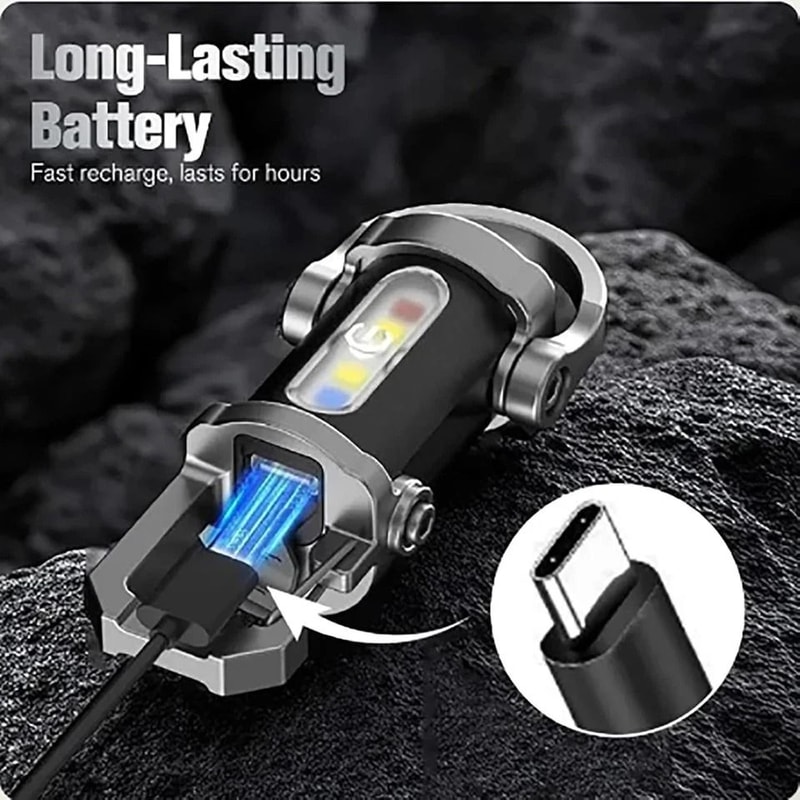 Rechargeable Keychain Flashlight Mini LED Pocket EDC Light 3