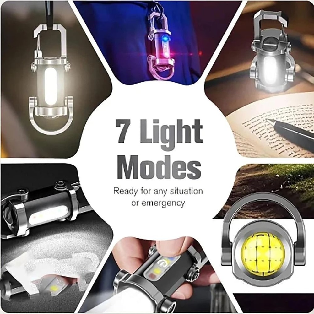 Rechargeable Keychain Flashlight Mini LED Pocket EDC Light 7
