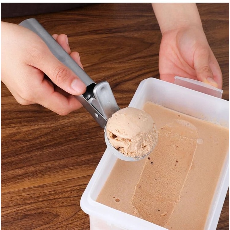 Stainless Steel Ice Cream Scoop With Trigger Release For Cookies Melon And Frozen Desserts 0