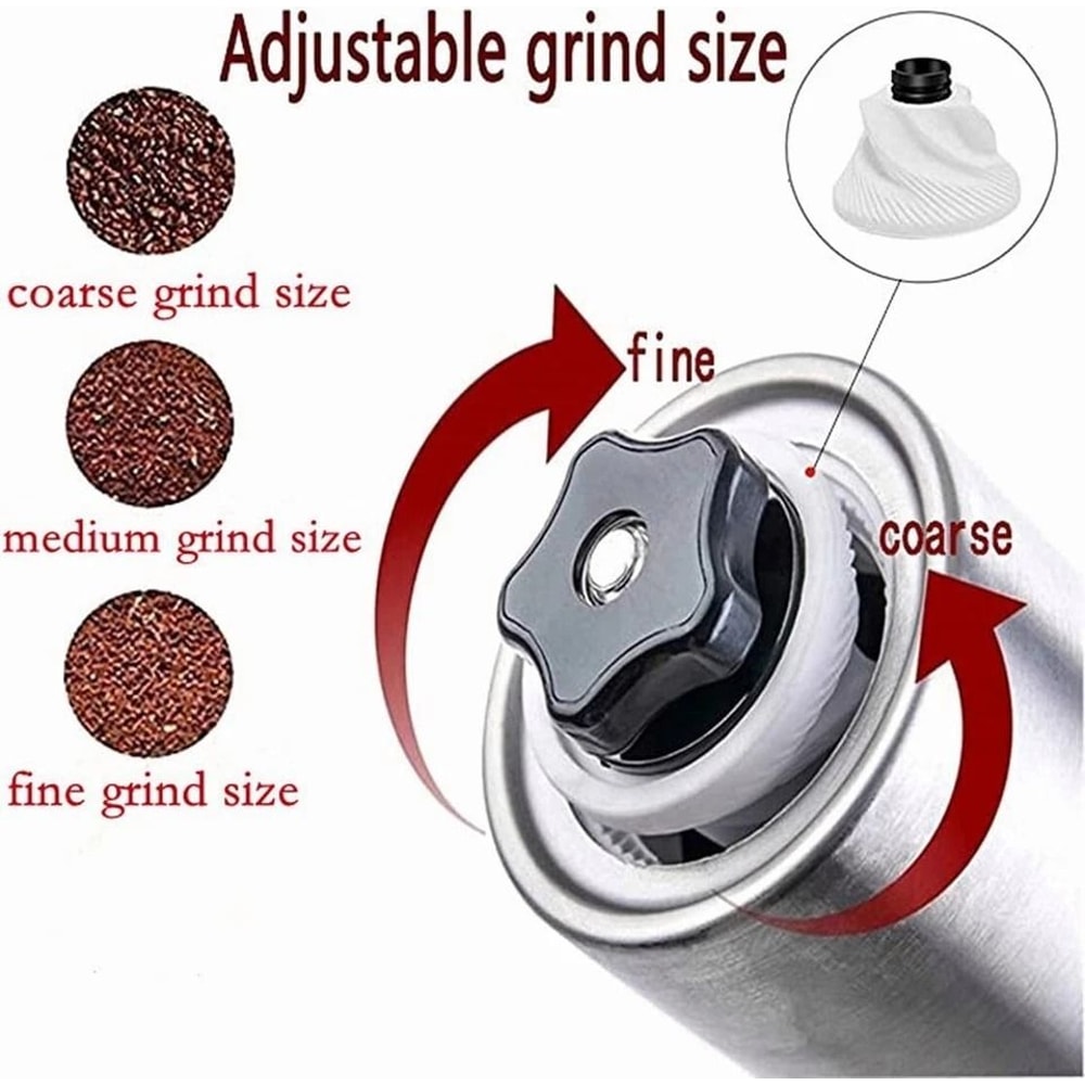Portable Manual Coffee Grinder Stainless Steel Hand Coffee Mill With Ceramic Burr 2
