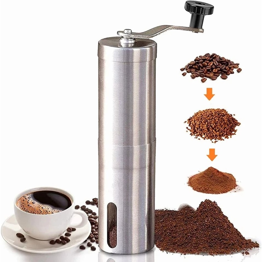 Portable Manual Coffee Grinder Stainless Steel Hand Coffee Mill With Ceramic Burr 0