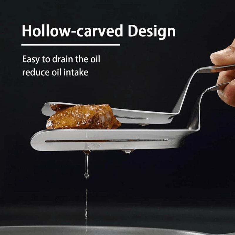 Stainless Steel Steak Tongs BBQ Grill Clamp For Meat Bread And Serving 9