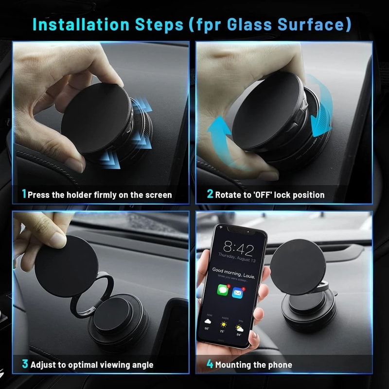 Universal Car Phone Mount Dashboard Holder With Strong Suction And Adjustable Viewing Angle 6