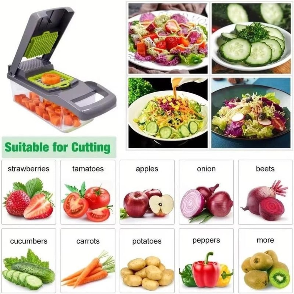 Vegetable Chopper And Veggie Slicer With Container For Fast Salad And Onion Prep 7