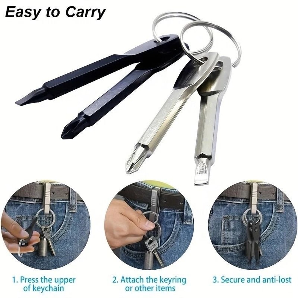 Keychain Screwdriver Set Stainless Steel Mini EDC Pocket Tool 1