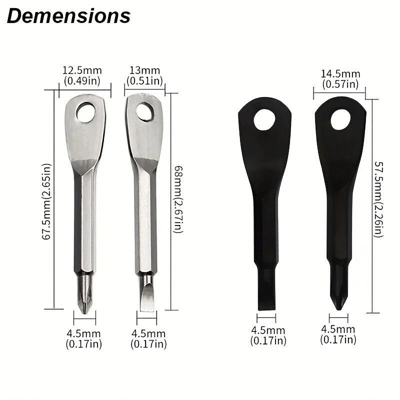 Keychain Screwdriver Set Stainless Steel Mini EDC Pocket Tool 6