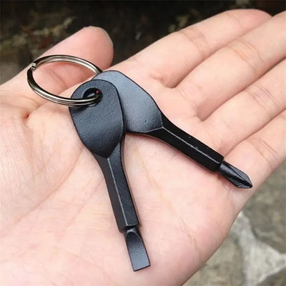 Keychain Screwdriver Set Stainless Steel Mini EDC Pocket Tool 7