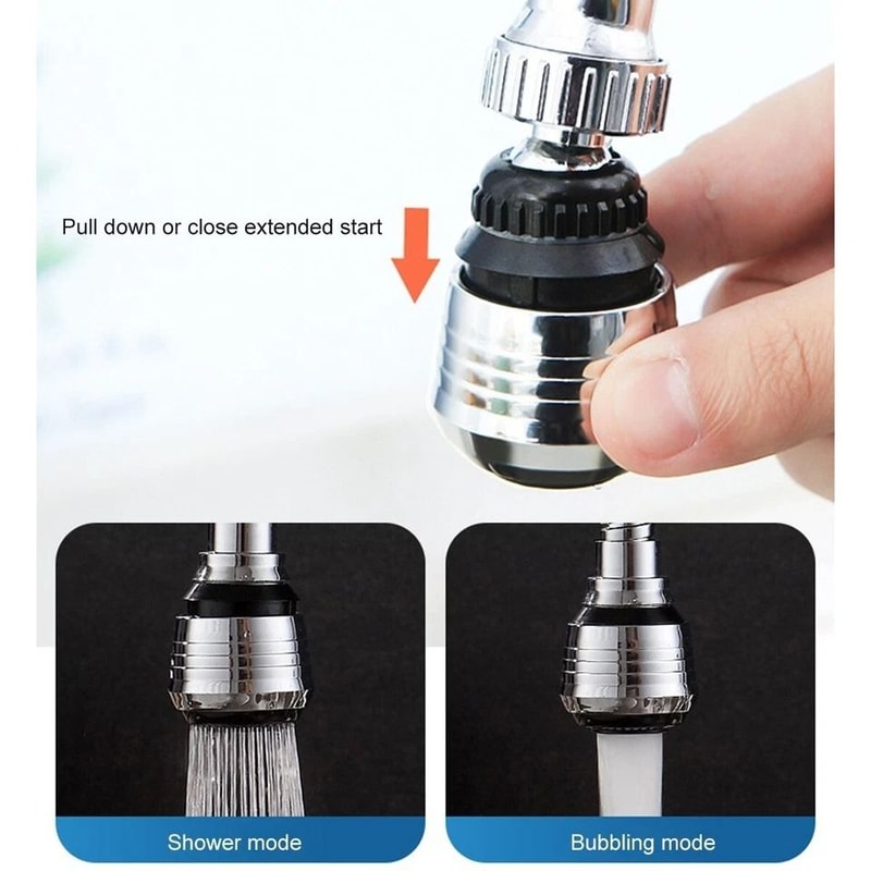 Rotating Faucet Aerator Kitchen Faucet Sprayer Extender Water Saving Nozzle 7