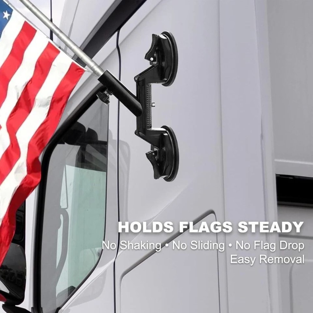 Quick Install RV Flag Pole Mount Suction Cup Holder Heavy Duty No Drill Camper Flag Bracket 2