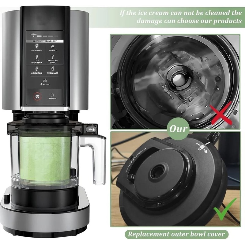 Creami Lid Replacement For Outer Bowl Secure Fit Reusable Lid 8