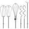 Hand Mixer Attachments Set With Replacement Beaters Dough Hooks And Whisk 0