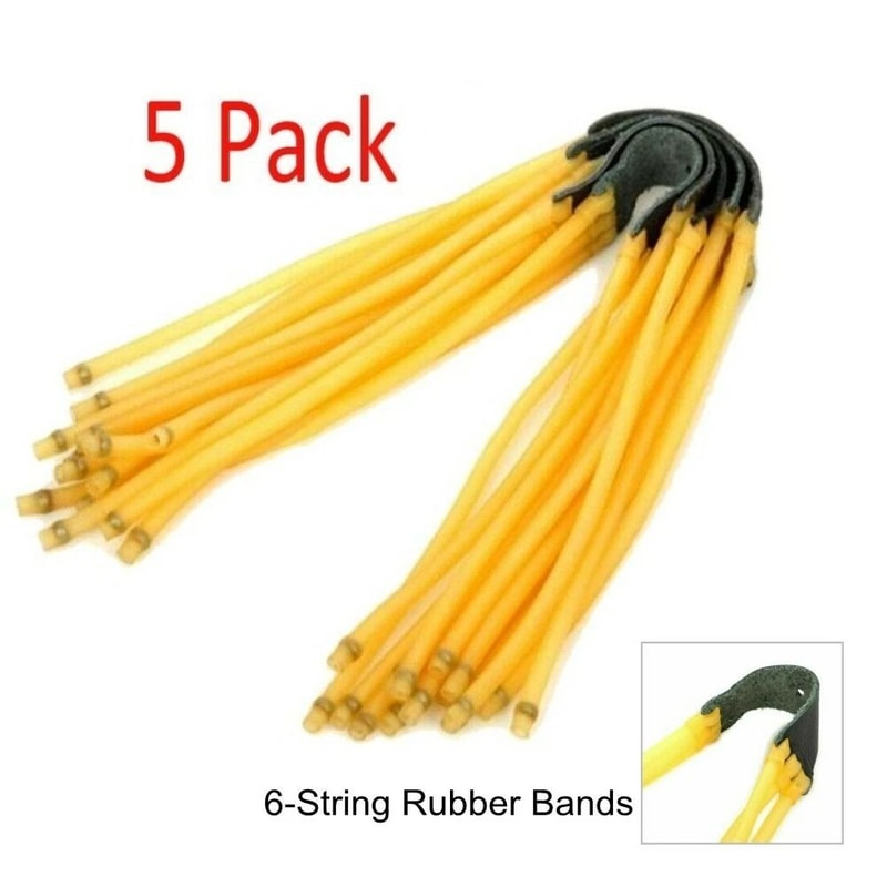 Strip Slingshot Replacement Bands With Leather Pouch For Catapult Hunting 10