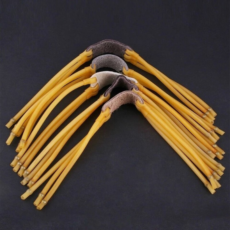 Strip Slingshot Replacement Bands With Leather Pouch For Catapult Hunting 0