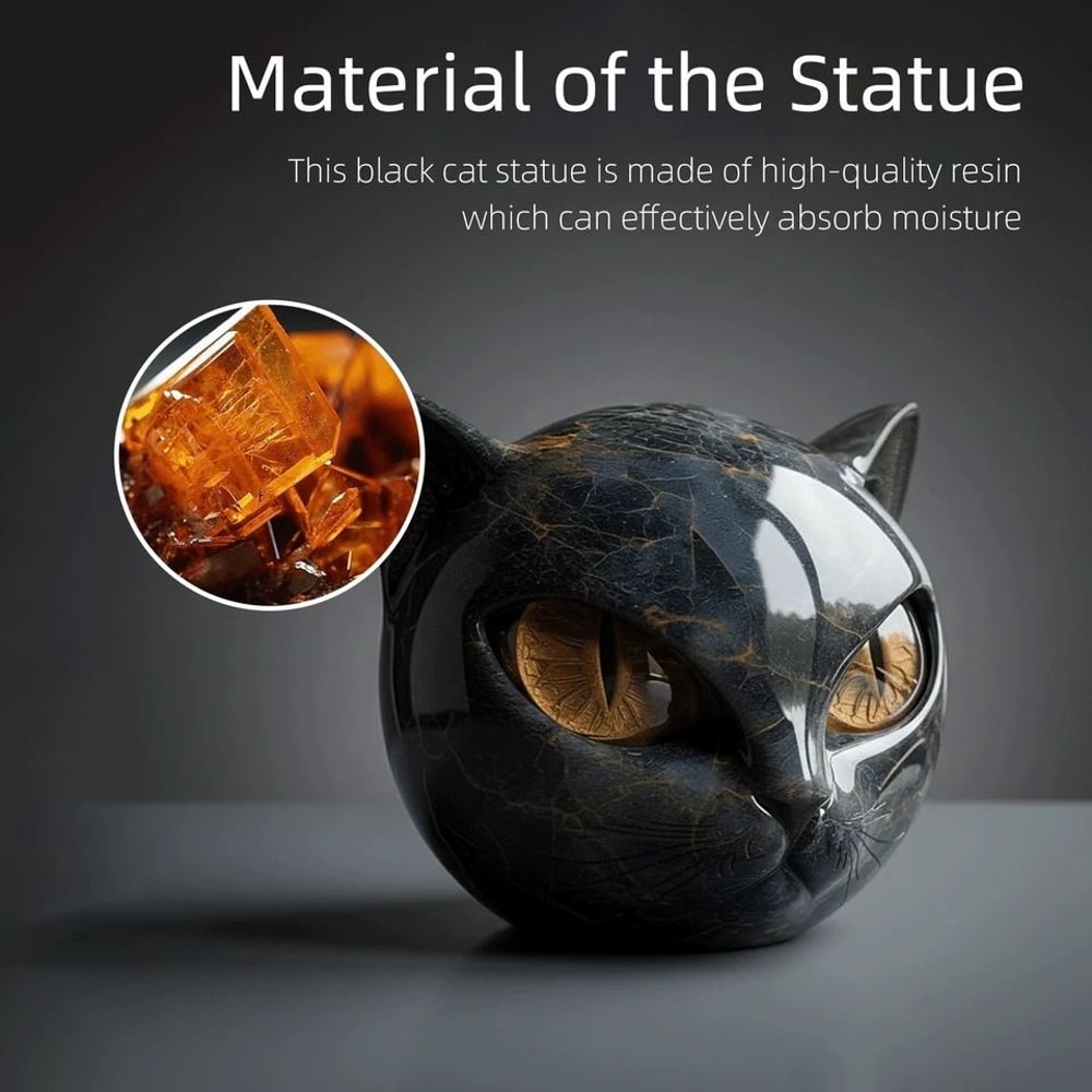 Elegant Black Cat Figurine Tabletop Statue For Modern Home Decor And Cat Lover Gifts 3