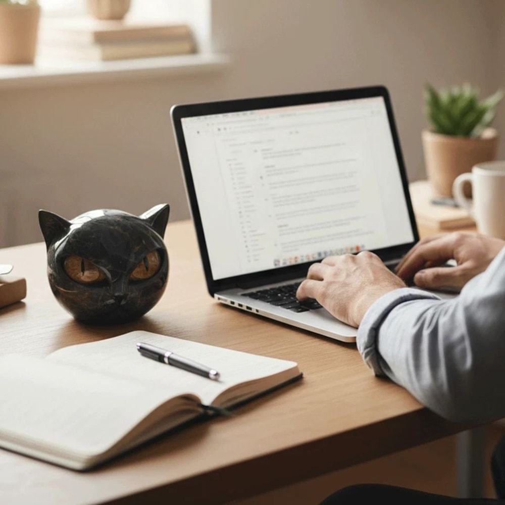 Elegant Black Cat Figurine Tabletop Statue For Modern Home Decor And Cat Lover Gifts 4