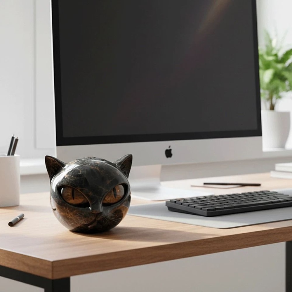 Elegant Black Cat Figurine Tabletop Statue For Modern Home Decor And Cat Lover Gifts 5