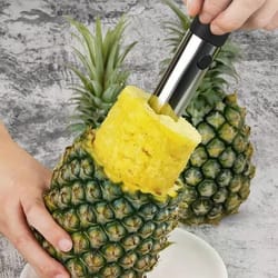 stainless steel pineapple corer slicer tool for easy fruit rings and fast kitchen prep