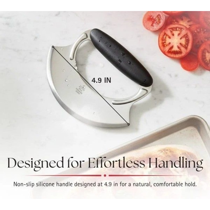 Salad Chopper Stainless Steel Herb Cutter With Non Slip Silicone Handle 2