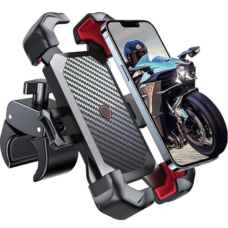 Auto Lock Motorcycle Phone Mount AntiShake Handlebar Phone Mount For Bikes And Scooters 0