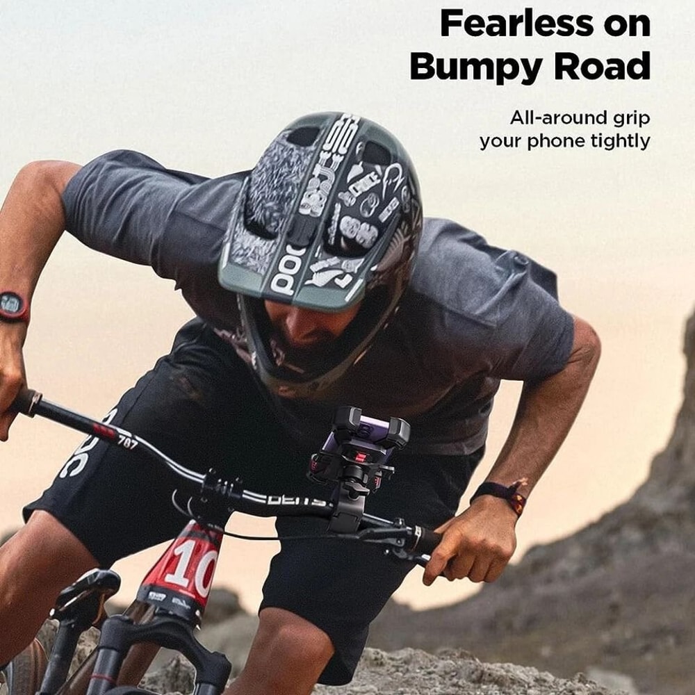 Auto Lock Motorcycle Phone Mount AntiShake Handlebar Phone Mount For Bikes And Scooters 6