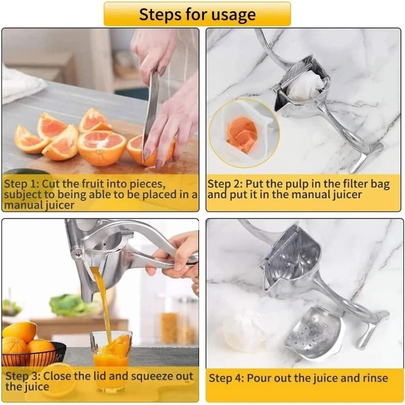 Heavy Duty Manual Citrus Juicer Stainless Steel Lemon Squeezer Hand Press 7