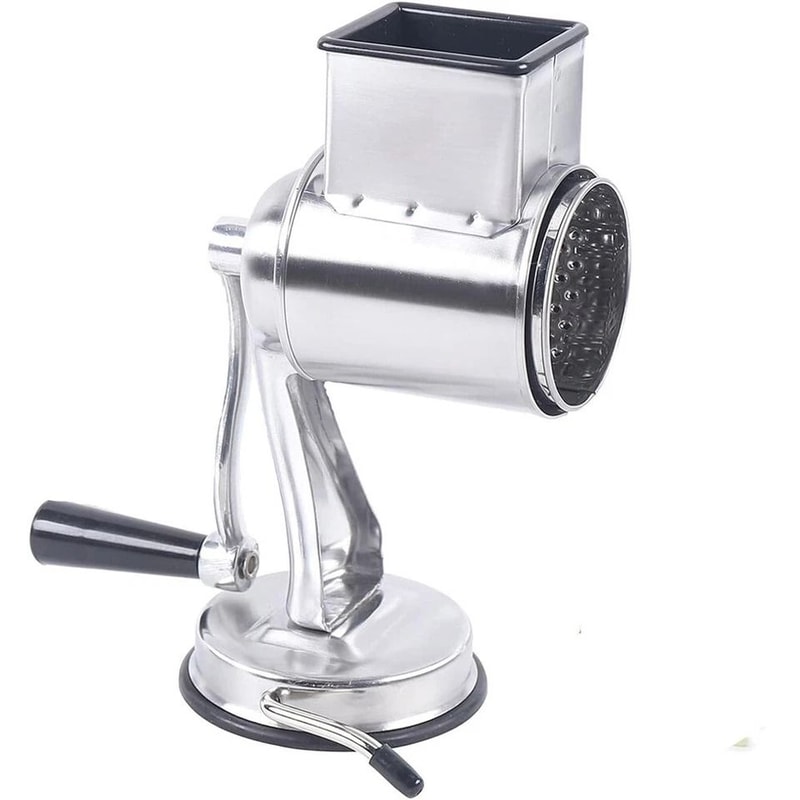 Stainless Steel Rotary Cheese Grater Hand Crank Vegetable Drum Slicer 7