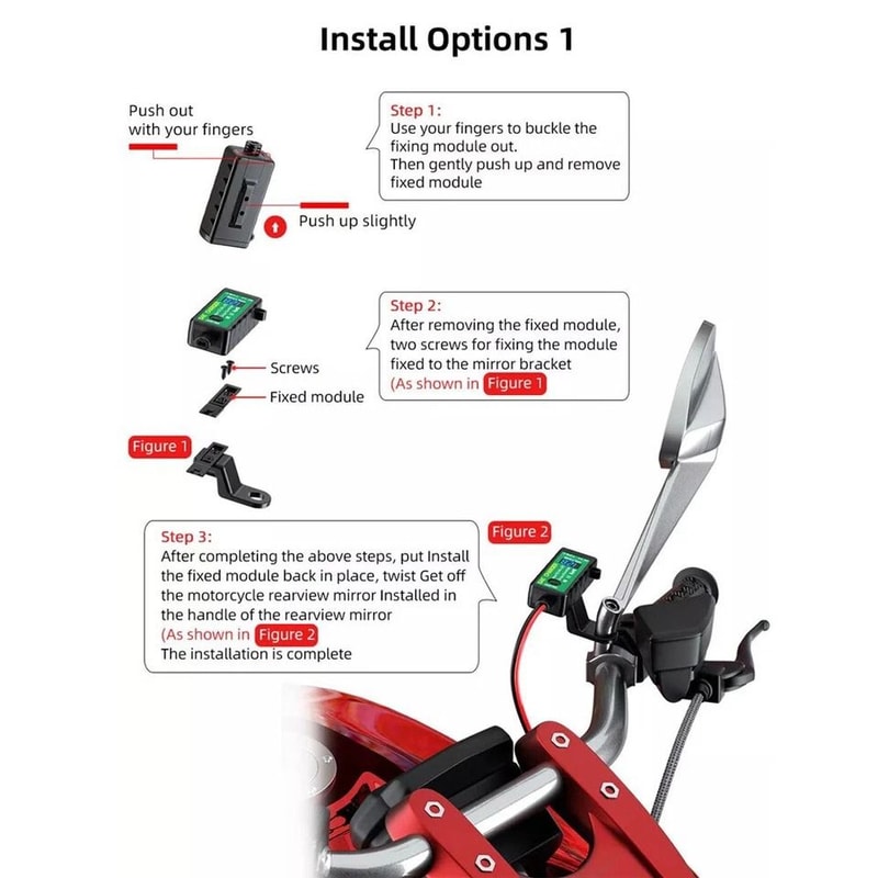 Waterproof Motorcycle USB Charger SAE To Dual USB Adapter With Voltmeter For ATV UTV 6