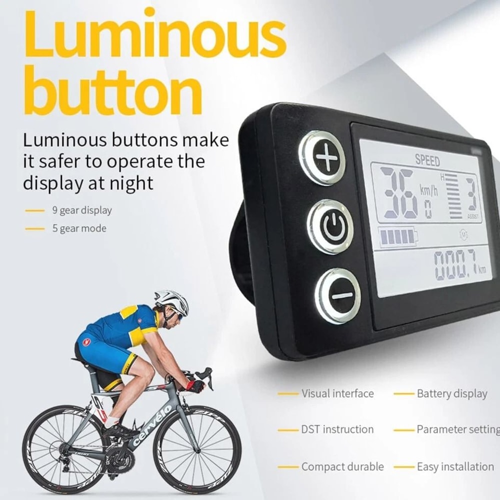 Mini EBike LCD Display Speedometer Waterproof Meter 2