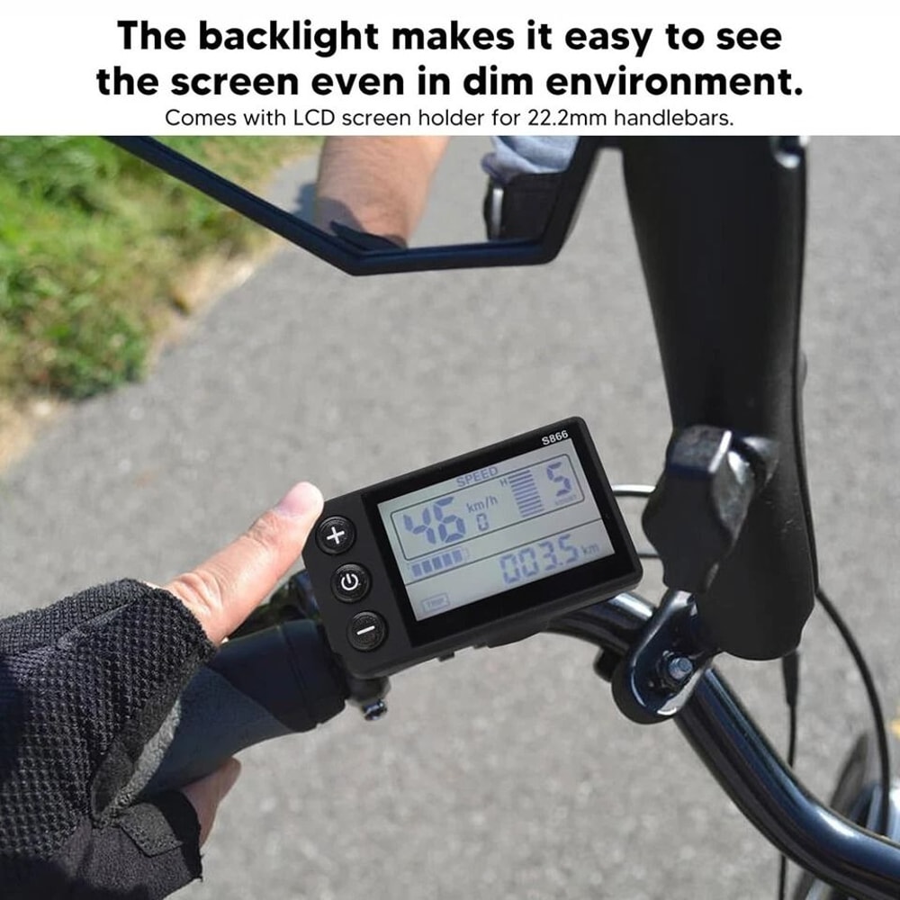 Mini EBike LCD Display Speedometer Waterproof Meter 4