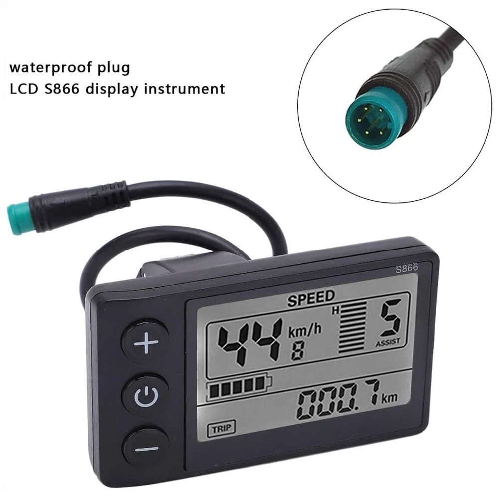 Mini EBike LCD Display Speedometer Waterproof Meter 7