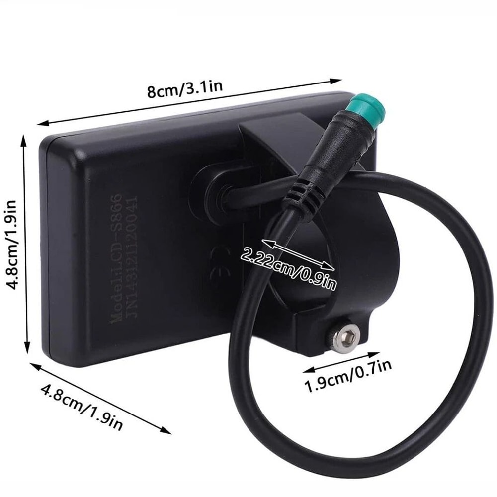 Mini EBike LCD Display Speedometer Waterproof Meter 8