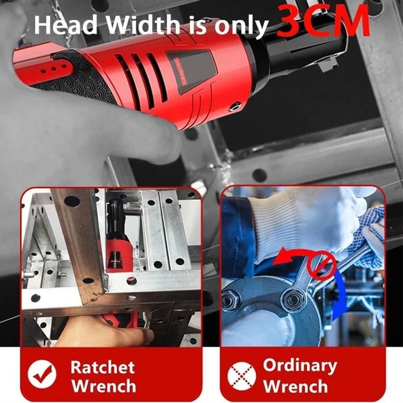 Cordless Electric Ratchet Wrench Drive Right Angle Power Tool 5